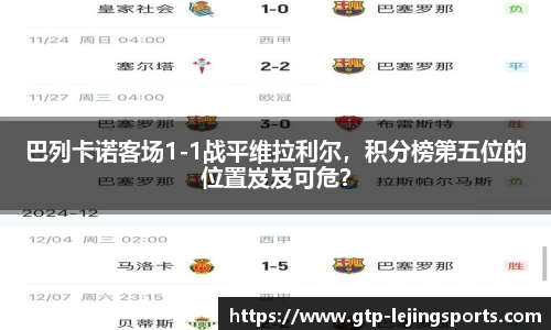 巴列卡诺客场1-1战平维拉利尔，积分榜第五位的位置岌岌可危？